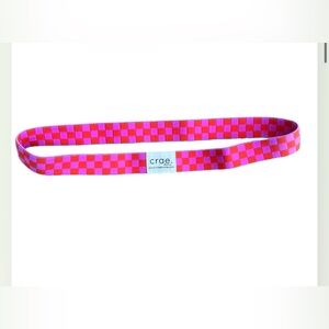 Crae Lounge Chair Pool Towel Band Sadie Pink and Orange Checks